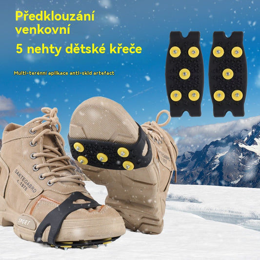 🔥Kúpte 2 a získajte 2 zadarmo🏔️❄️Neviditeľné 5-zubové protišmykové popruhy na mačky, outdoorové mačky, vhodné na turistiku v snehu, horolezectvo, lezenie po skalách a zimné ľadové povrchy, nevyhnutnosť pre seniorov.
