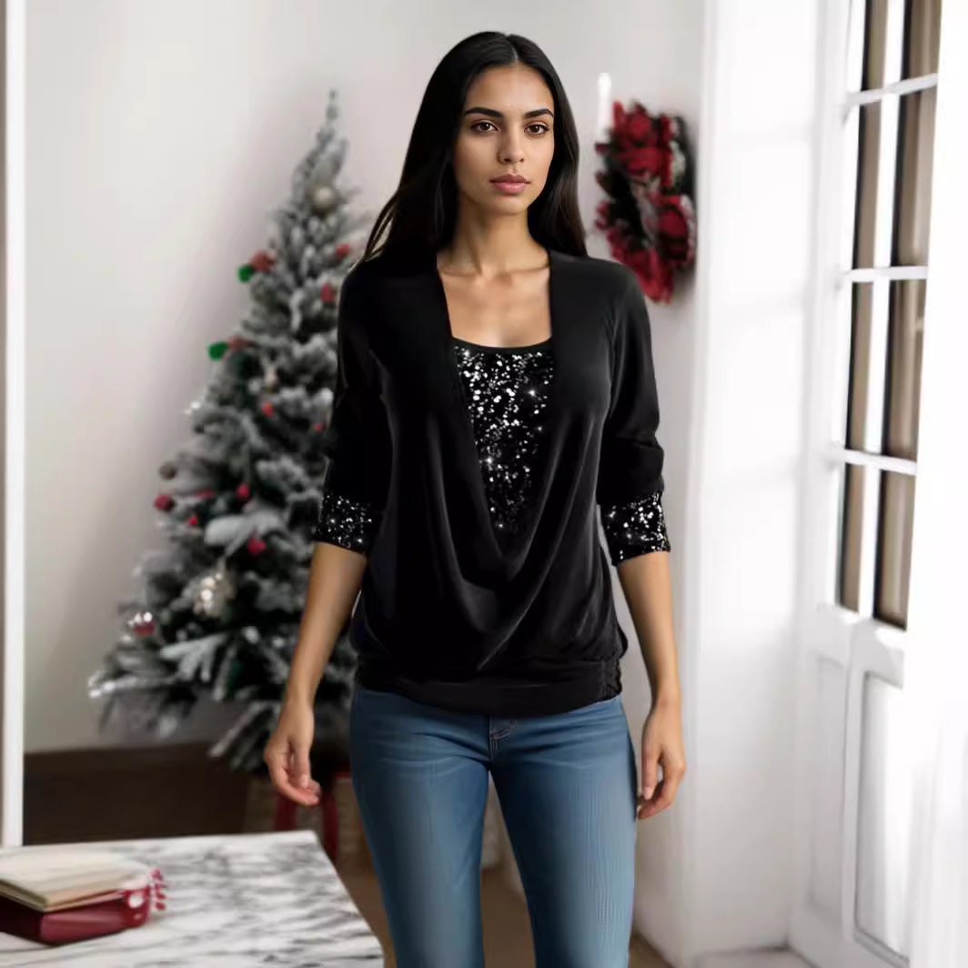 🎀 Nová dvoudílná sada s dlouhým rukávem Dámský top