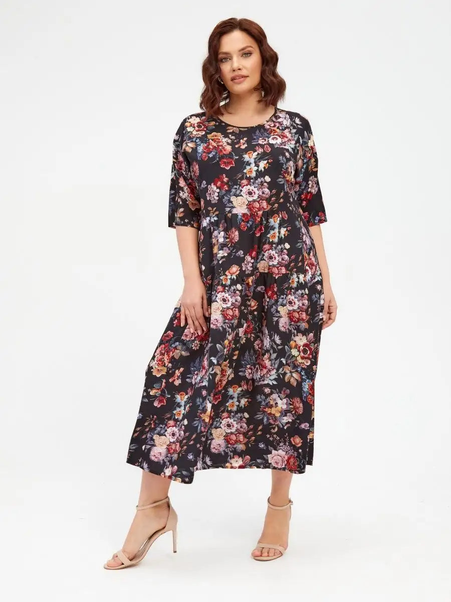 ✨👗【S-5XL】Rochie elegantă și nouă din șifon cu imprimeu.