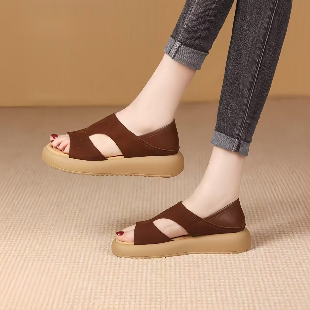 🌴👡【35-42】Sandale plate pentru femei, la modă, casual, confortabile de vară.