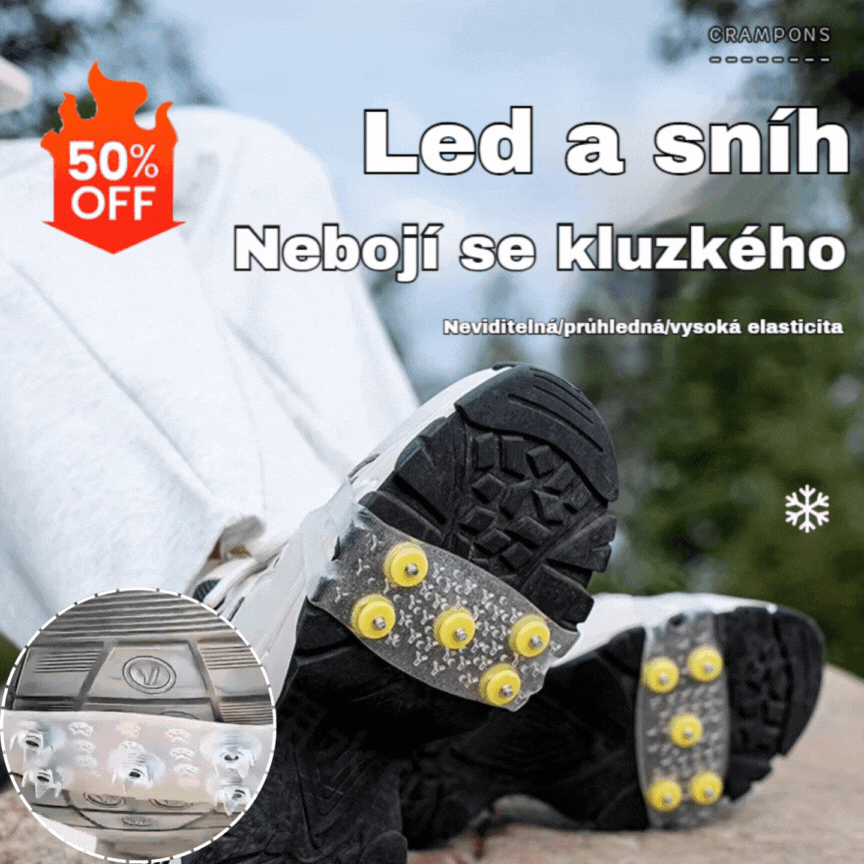 👴🚶🏔️Kupte 2 a dostanete 2 zdarma🔥Neviditelné 5zubé protiskluzové návleky na mačky, průhledné venkovní návleky na sněhovou turistiku, horolezectví, horolezectví, zimní ledový povrch, nezbytný pro seniory.