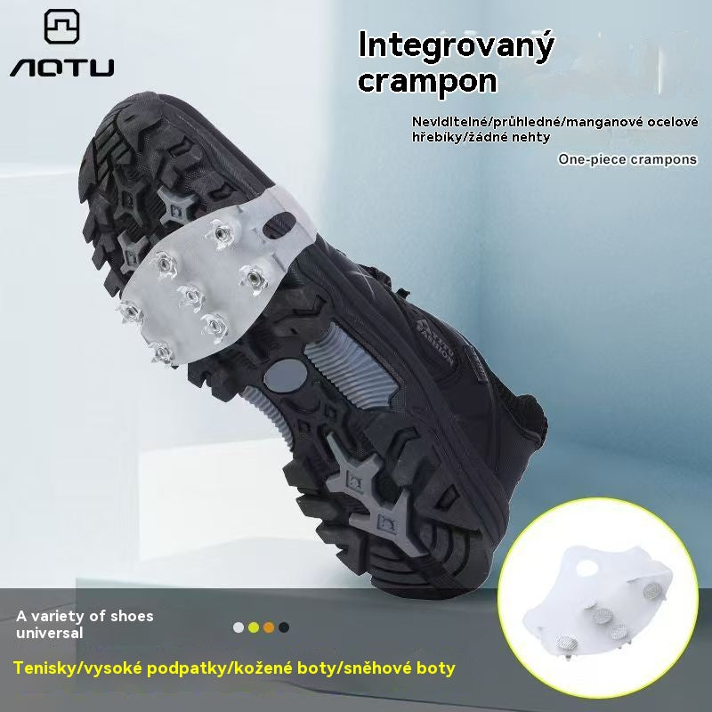 【🔥Kupte 2 a dostanete 2 zdarma】Návleky na boty s 5 zuby pro venkovní turistiku, protiskluzové, vhodné pro turistiku ve sněhu, horolezectví, horolezectví a zimní ledové plochy