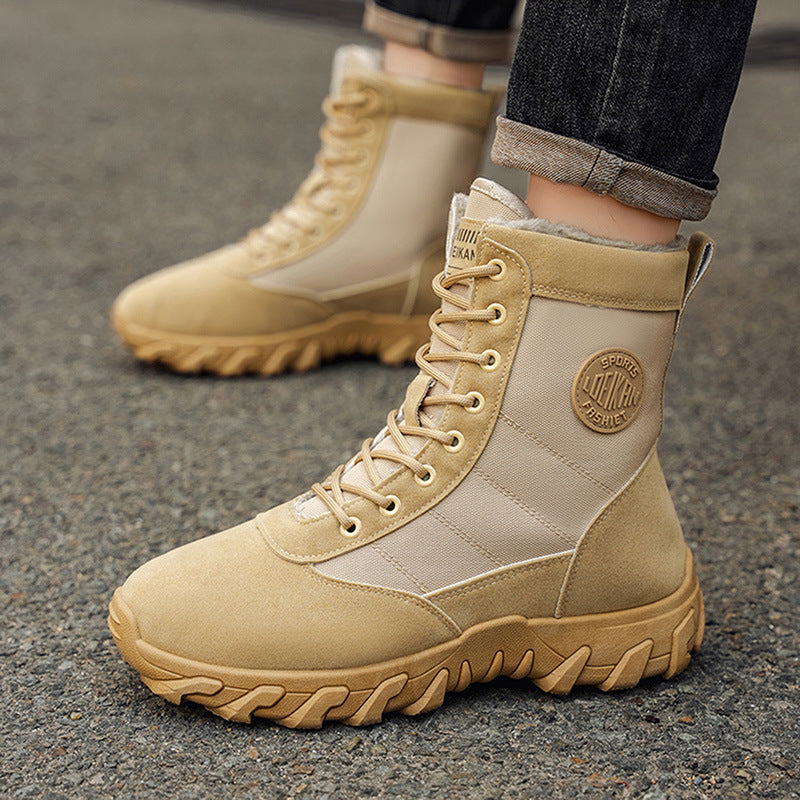 😎🥾【39-48】Férfi téli magas szárú munkáscsizma retró stílusban kültéri használatra, meleg, csúszásmentes és kopásálló