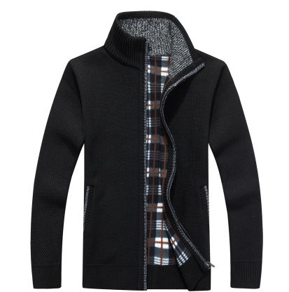 🍁 [M~3XL] Nov jesenski in zimski moški ohlapen pulover z ovratnikom in zadrgo velika velikost