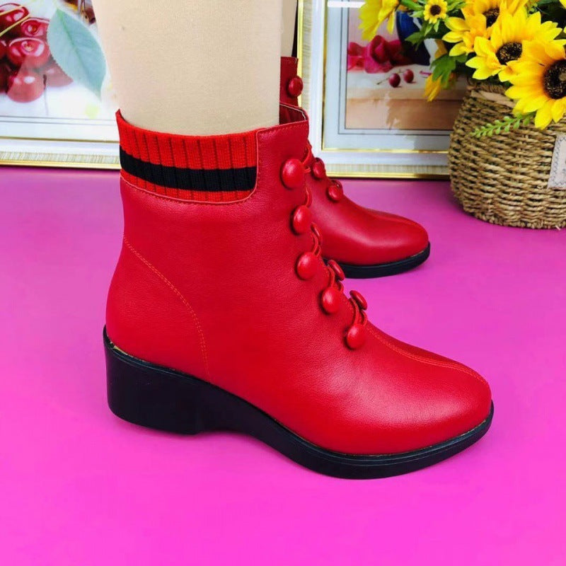 👢【35-41】2024 Toamnă și Iarnă Cizme populare din piele moale cu toc înclinat pentru femei-3852193