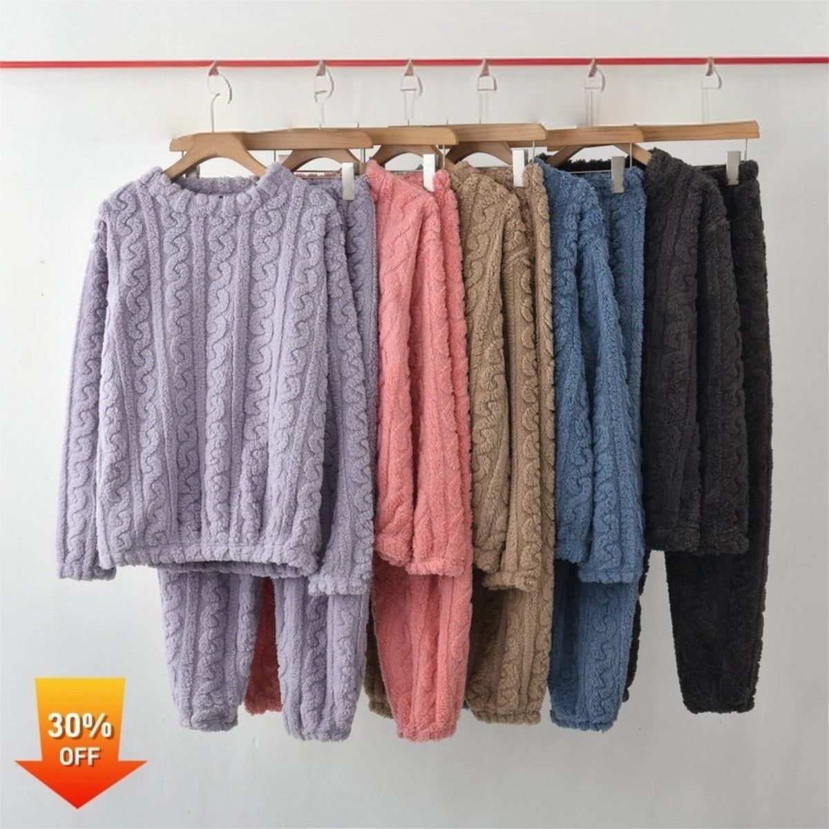 🌺【45-90kg】✨ Dámska mäkká a pohodlná teplá zimná pyžamová súprava