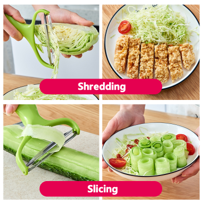 😃👍Többfunkciós rozsdamentes acél gyümölcs- és zöldséghámozó és reszelő【Korlátozott idejű kedvezmény, ingyenes szállítás】